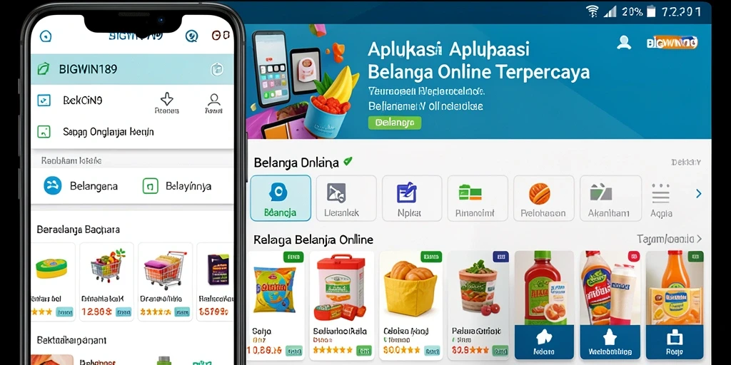 Antarmuka aplikasi BIGWIN189 dengan fitur belanja online yang menarik.