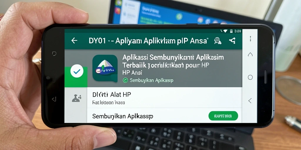 Antarmuka pengguna DY01 yang simpel untuk menyembunyikan aplikasi.