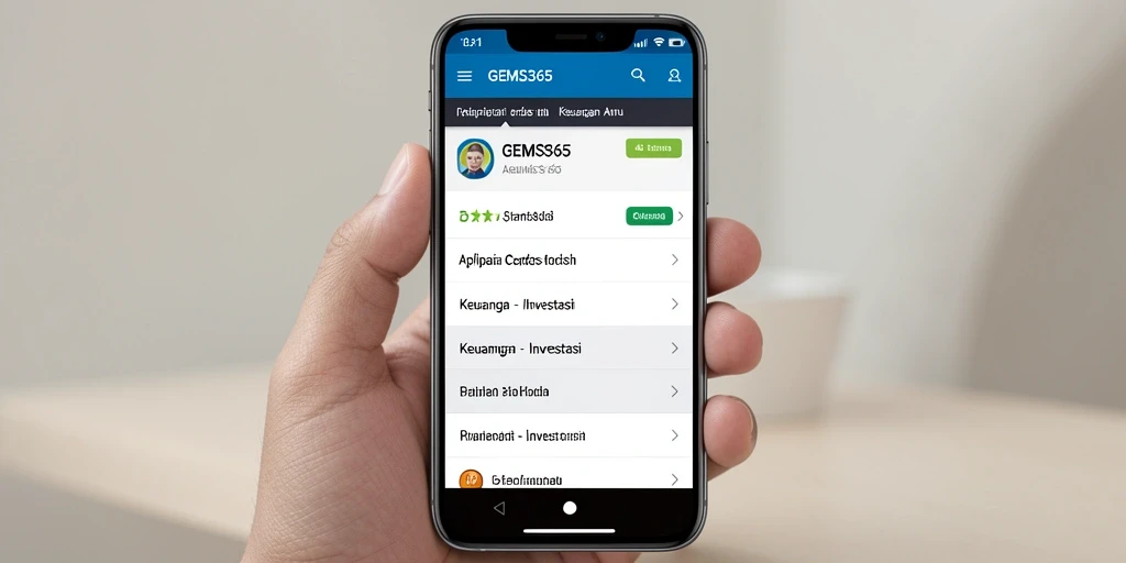 Tampilan utama GEMS365 dengan fitur investasi yang lengkap dan mudah digunakan.