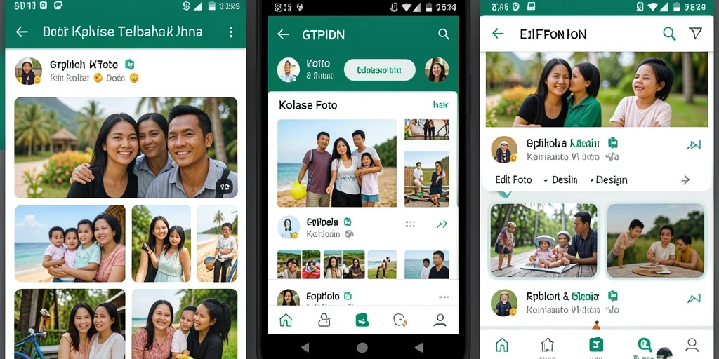 Tampilan antarmuka aplikasi GTPIDN untuk kolase foto yang menarik.