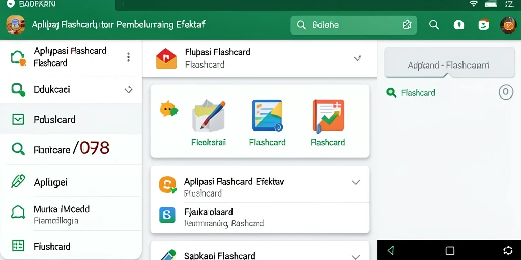Antarmuka aplikasi Flashcard yang interaktif dan menarik.
