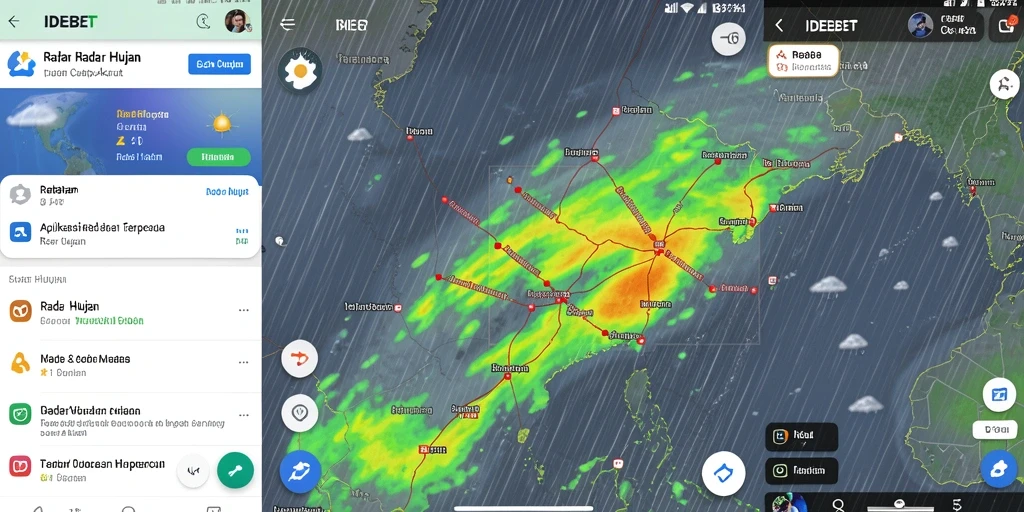 Antarmuka pengguna IDEBET menampilkan peta hujan secara real-time.