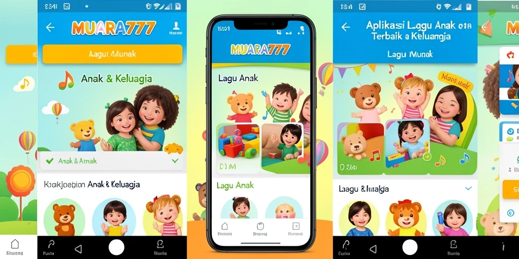 Tampilan antarmuka aplikasi MUARA777 dengan koleksi lagu Anak.