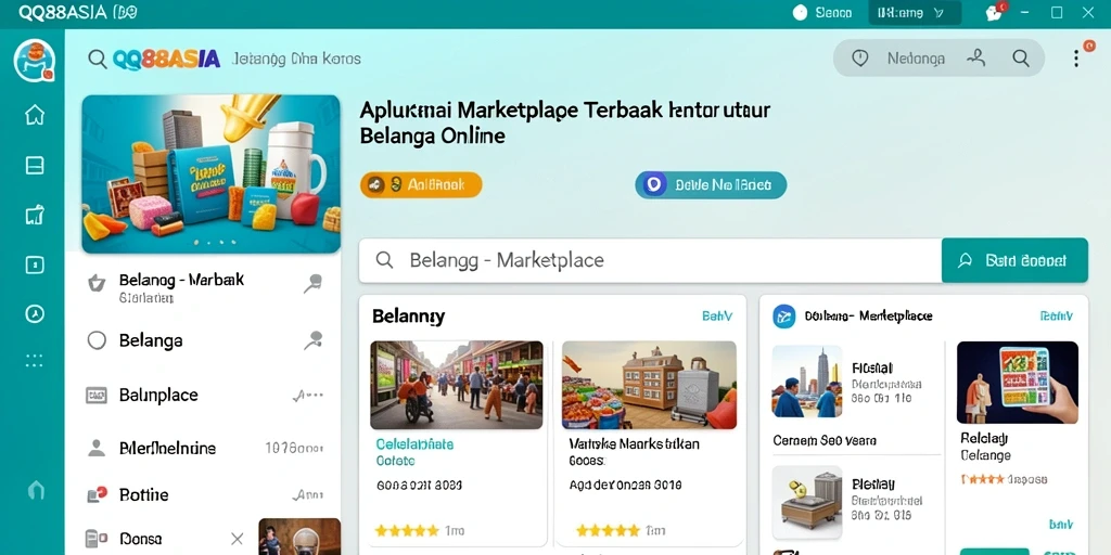Antarmuka pengguna aplikasi QQ88ASIA yang intuitif dan menarik.